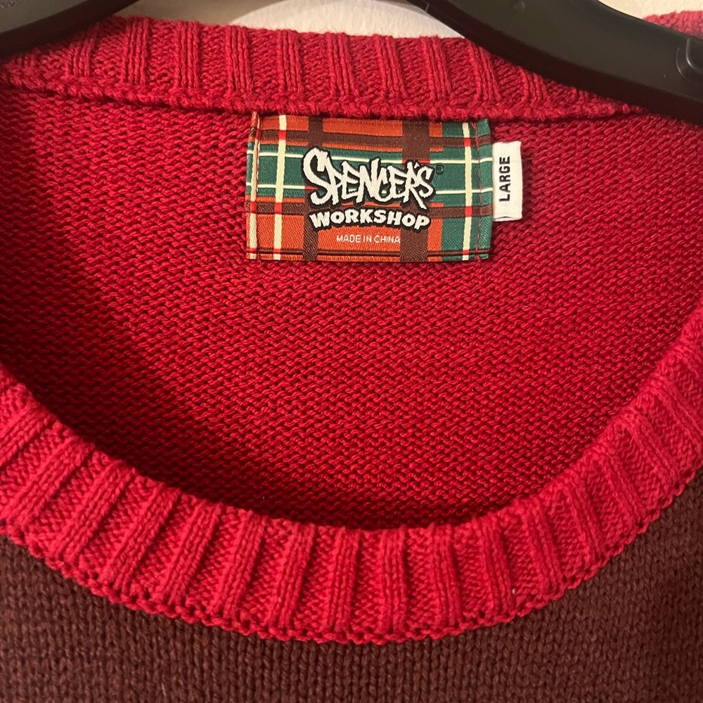 Spencer's ugly sweater Red and Green Crewneck size large - Picture 3 of 4